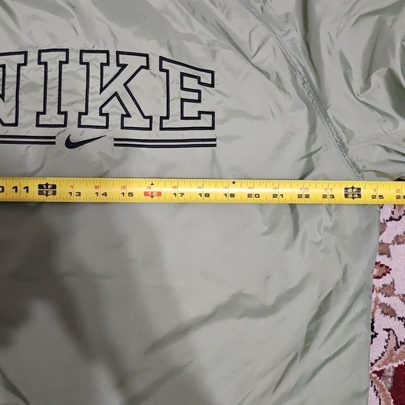 Vintage 90s Nike Windbreaker Jacket Olive Green Men's XL Spell Out - Picture 7 of 8